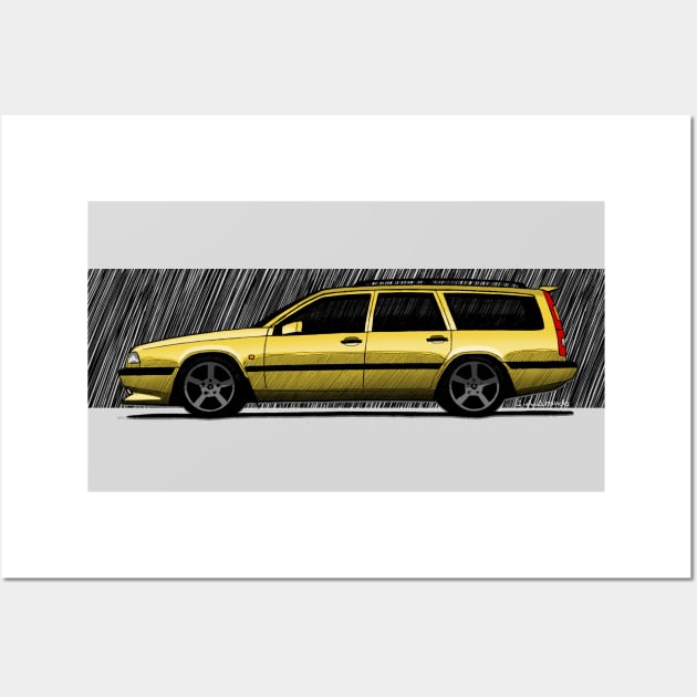 The iconic swedish sporting station wagon Wall Art by jaagdesign